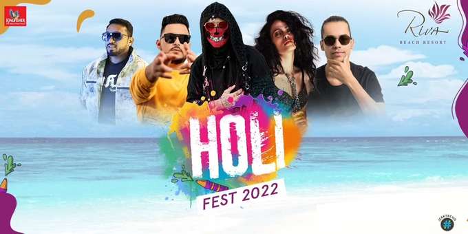 Holi party celebration at Riva Beach Resort, Goa