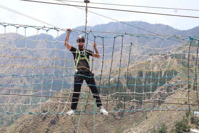 Net Crossing in Suwakholi, Mussoorie