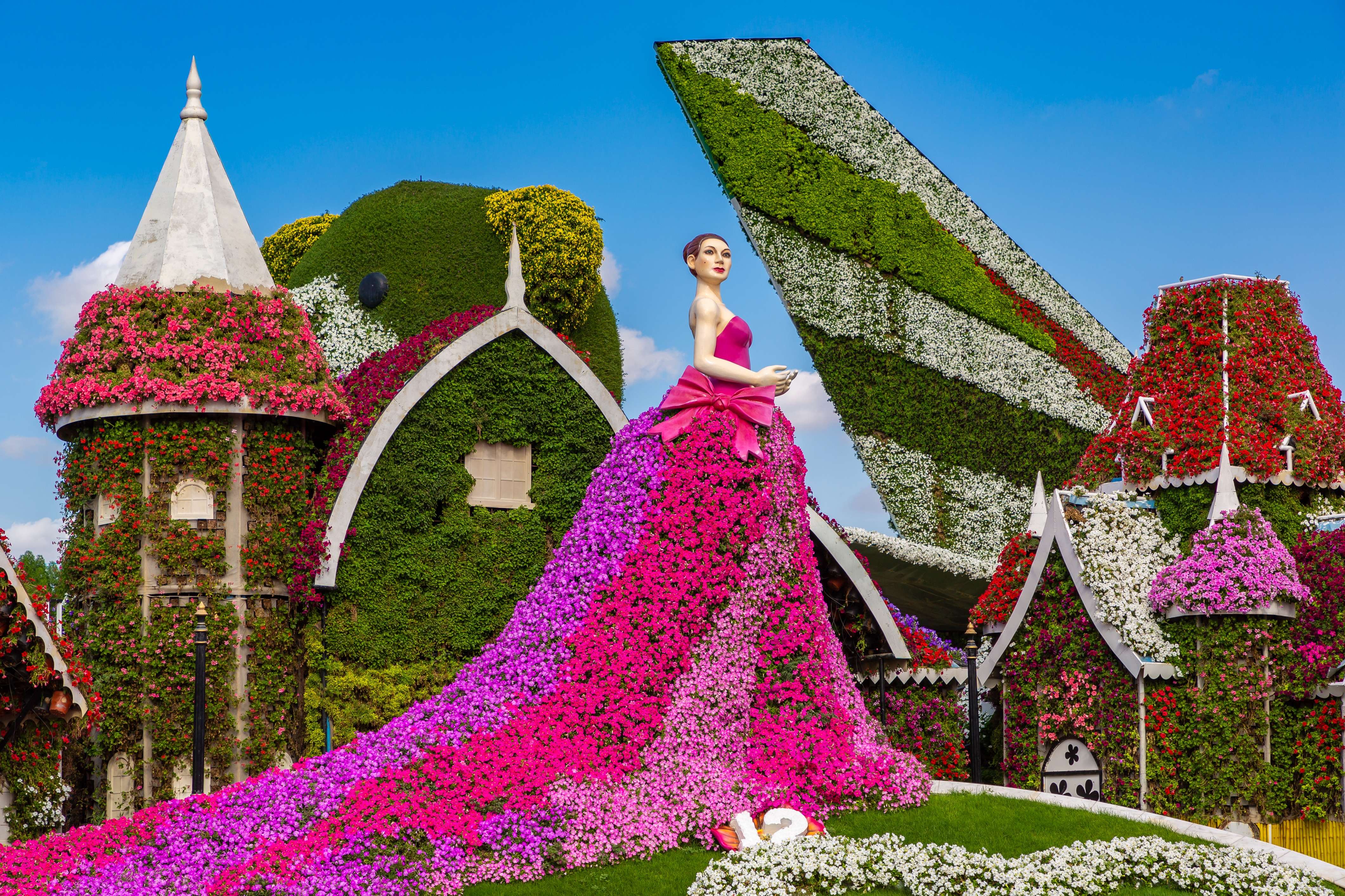 Flower installations at Miracle Gardens