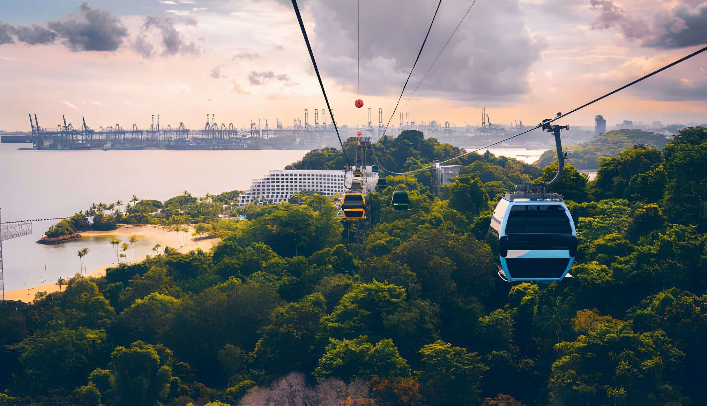 Cable car to Sentosa island