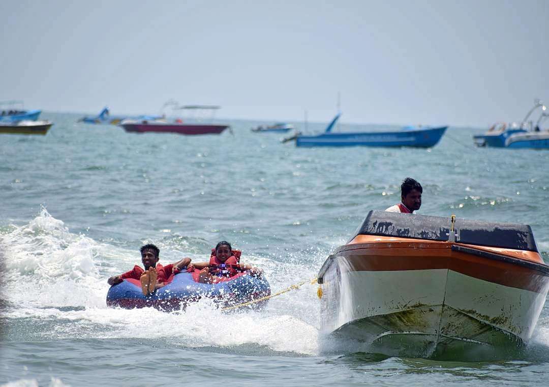 Explore ocean waters on a bumper boat, splashing your way ahead