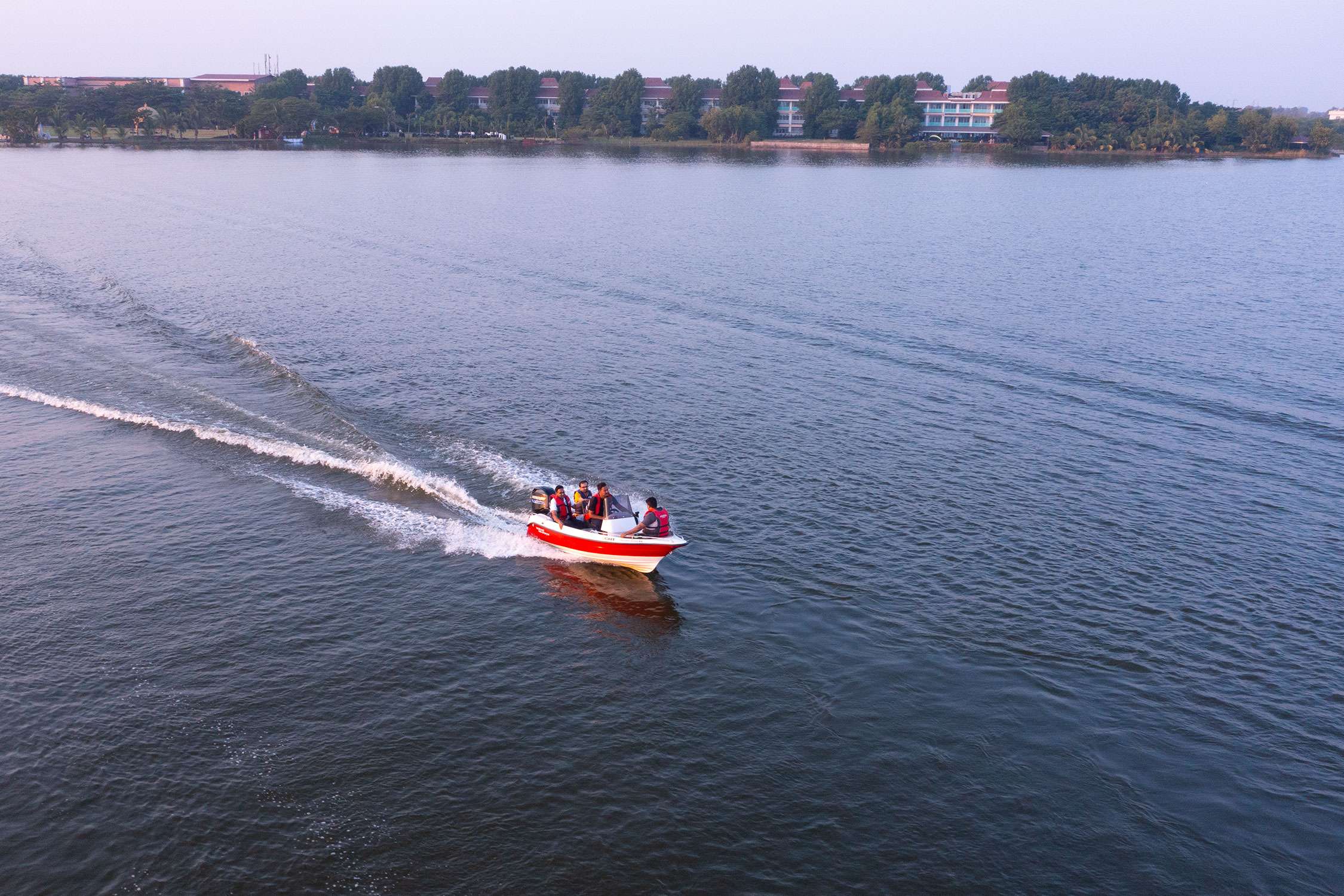Feel the thrill as you cruise across open waters at high speed