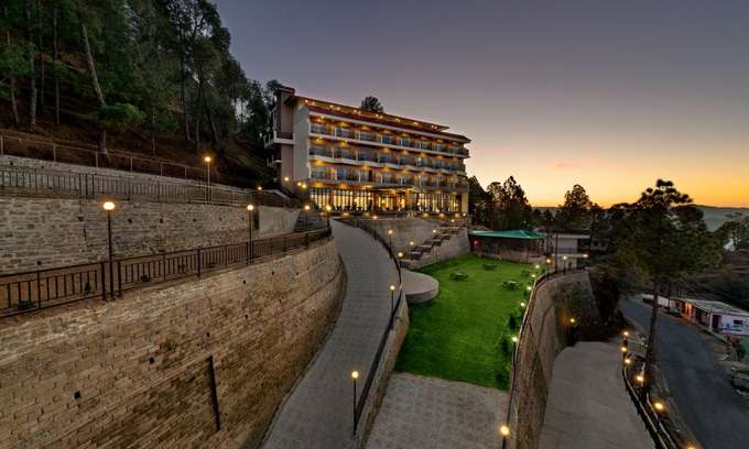 Aerial view of the Suman Nature Resort from the front side