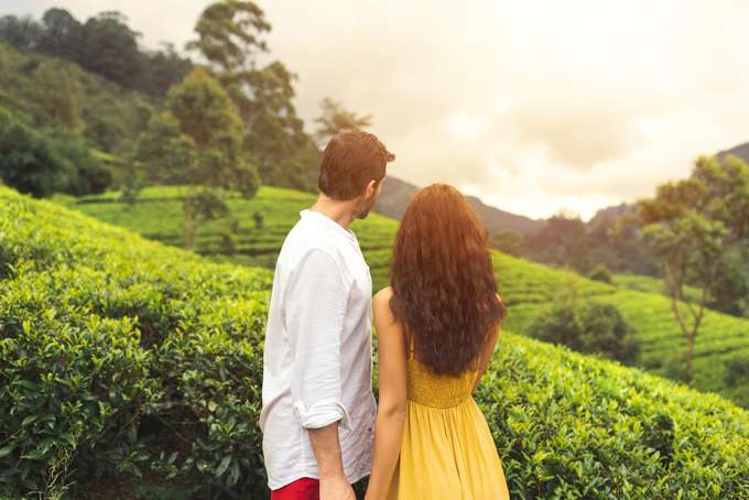 Couple admiring the beauty of Munnar