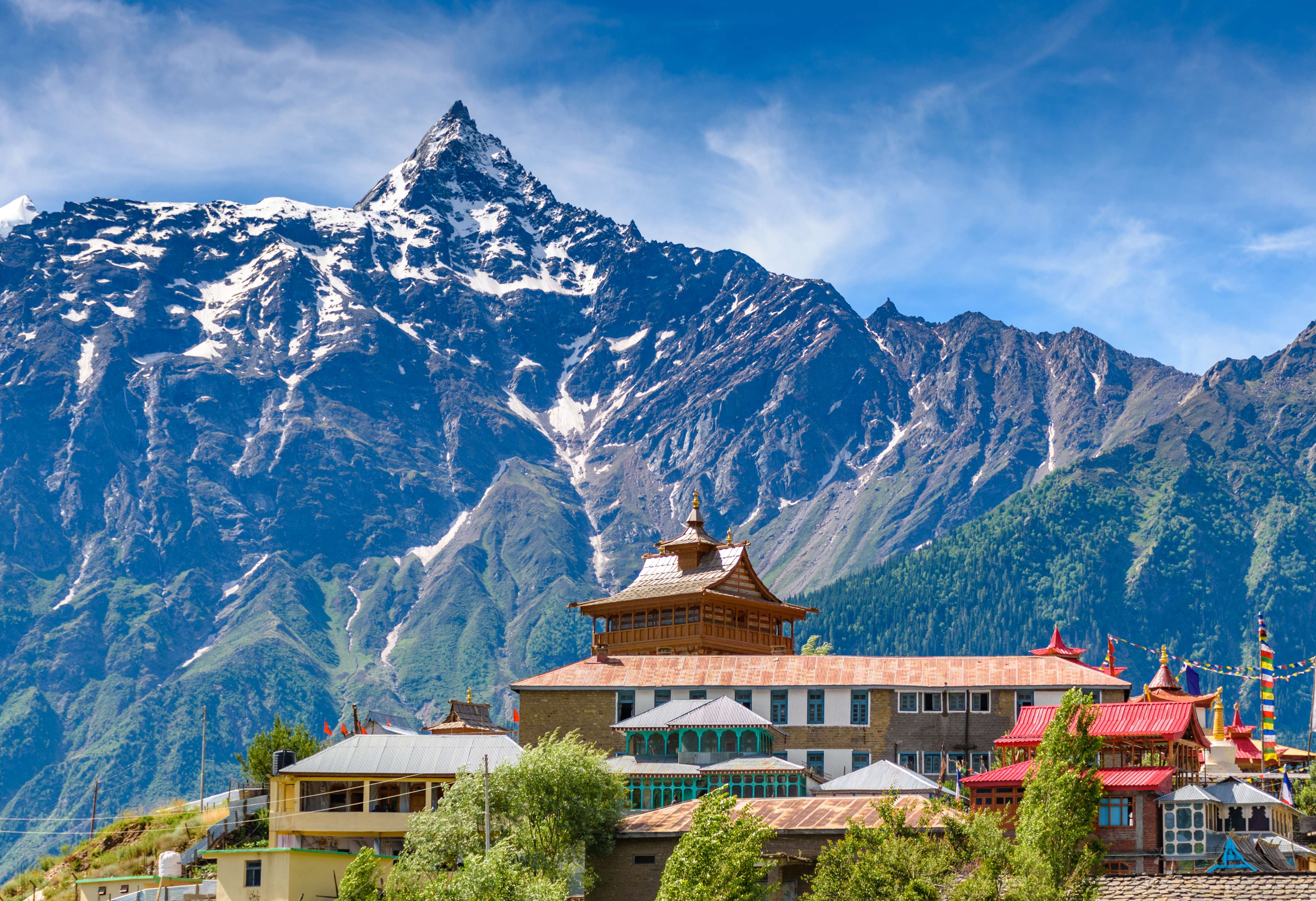 Snow capped mountain peaks, Manali
