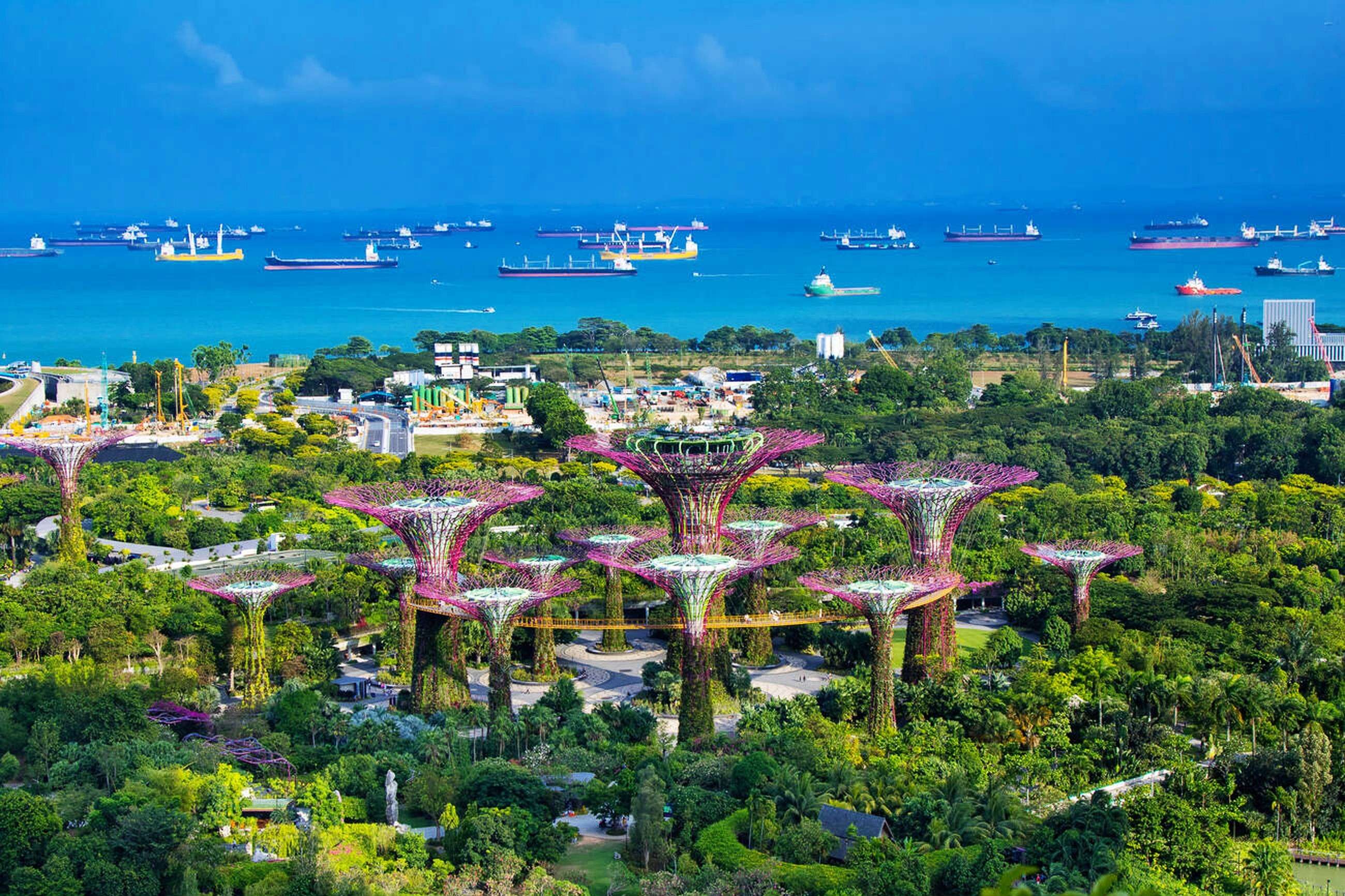 Aerial view of Singapore