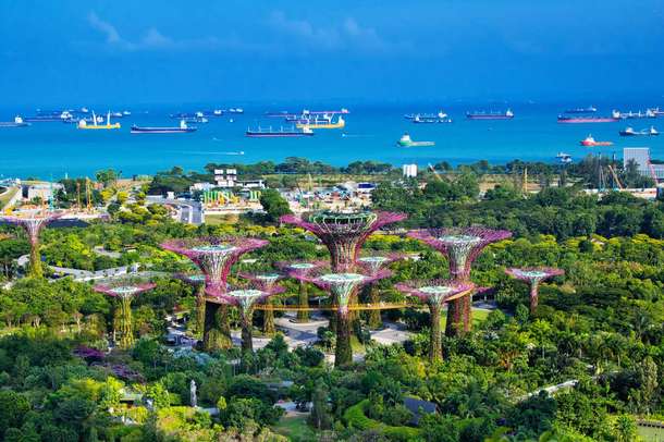 Aerial view of Singapore
