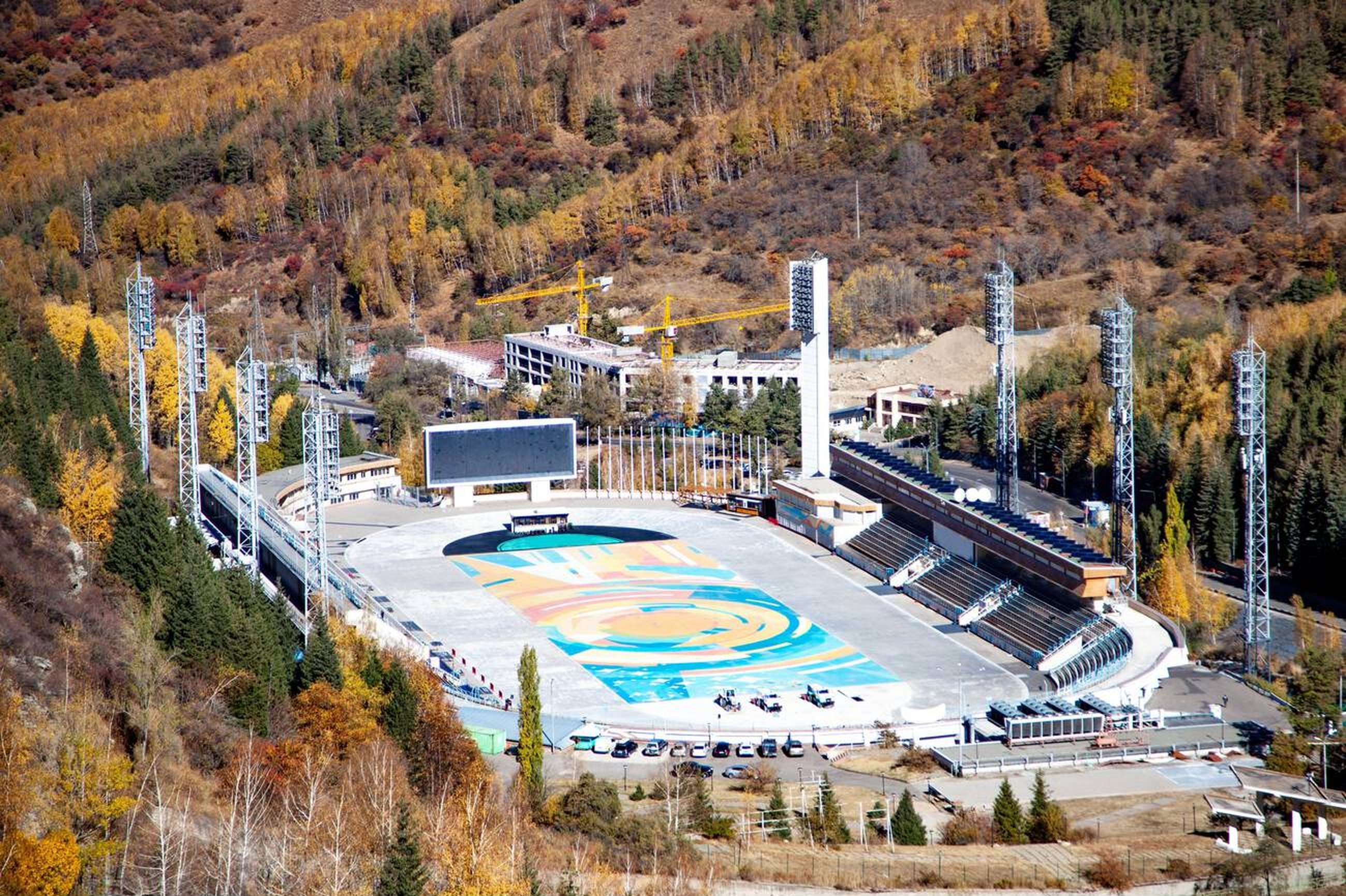 Amazing view of the Medeu Ice Skating Rink
