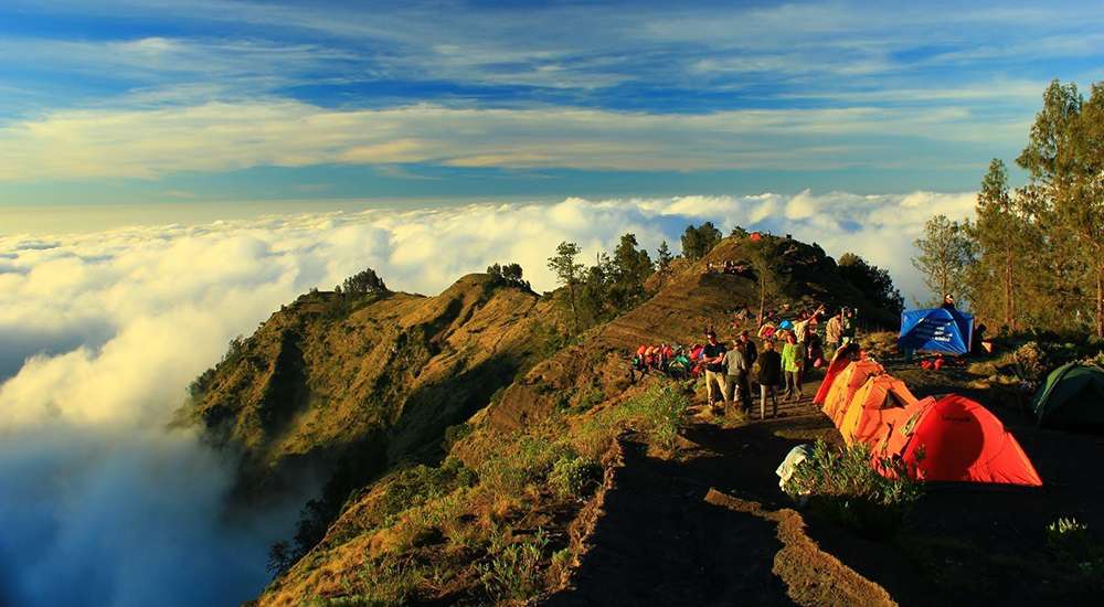 Experience camping in Senaru Crater Rim