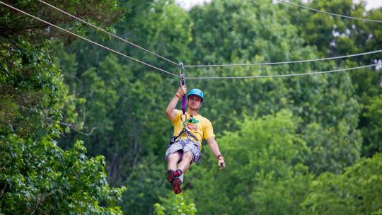 Zip Lining At Ting Lung Island In Hong Kong Image