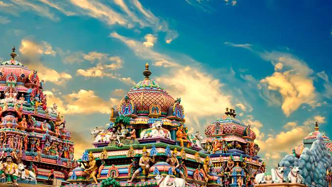 Colourful gopuram at Kapaleeshwarar Temple, Mylapore