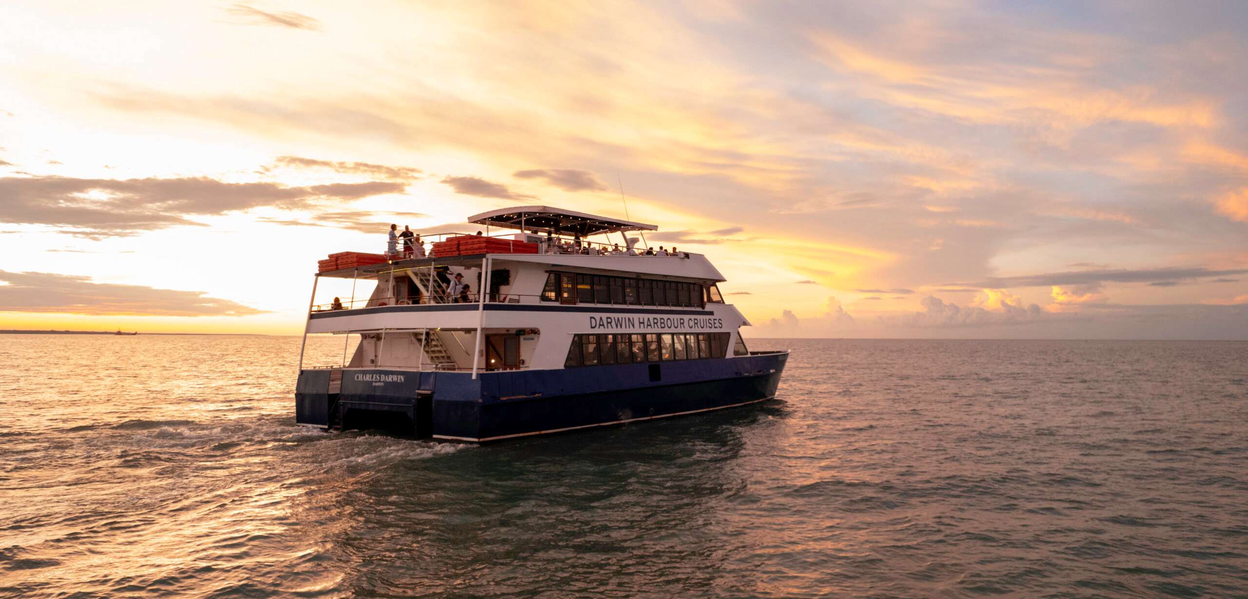 Marvel at the stunning sunset views during the cruise
