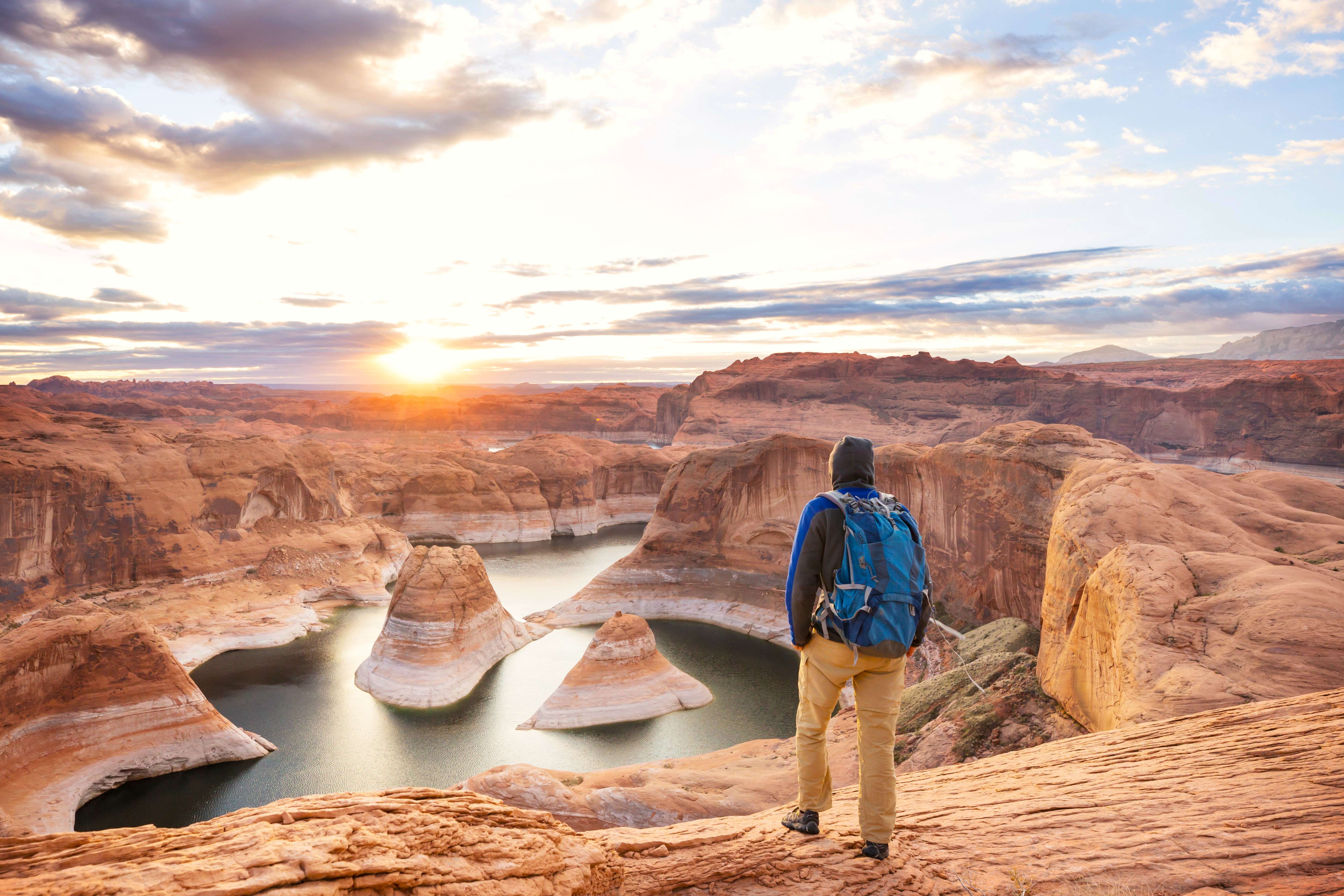 Marvel at the beauty of Lake Powell, the second-largest man-made reservoir in the U.S.