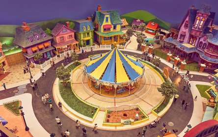 Marvel at the panoramic vista of Warner Bros World plaza.