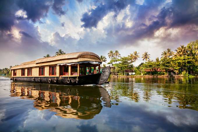 Panoramic view of Alleppey Houseboat, Kerala