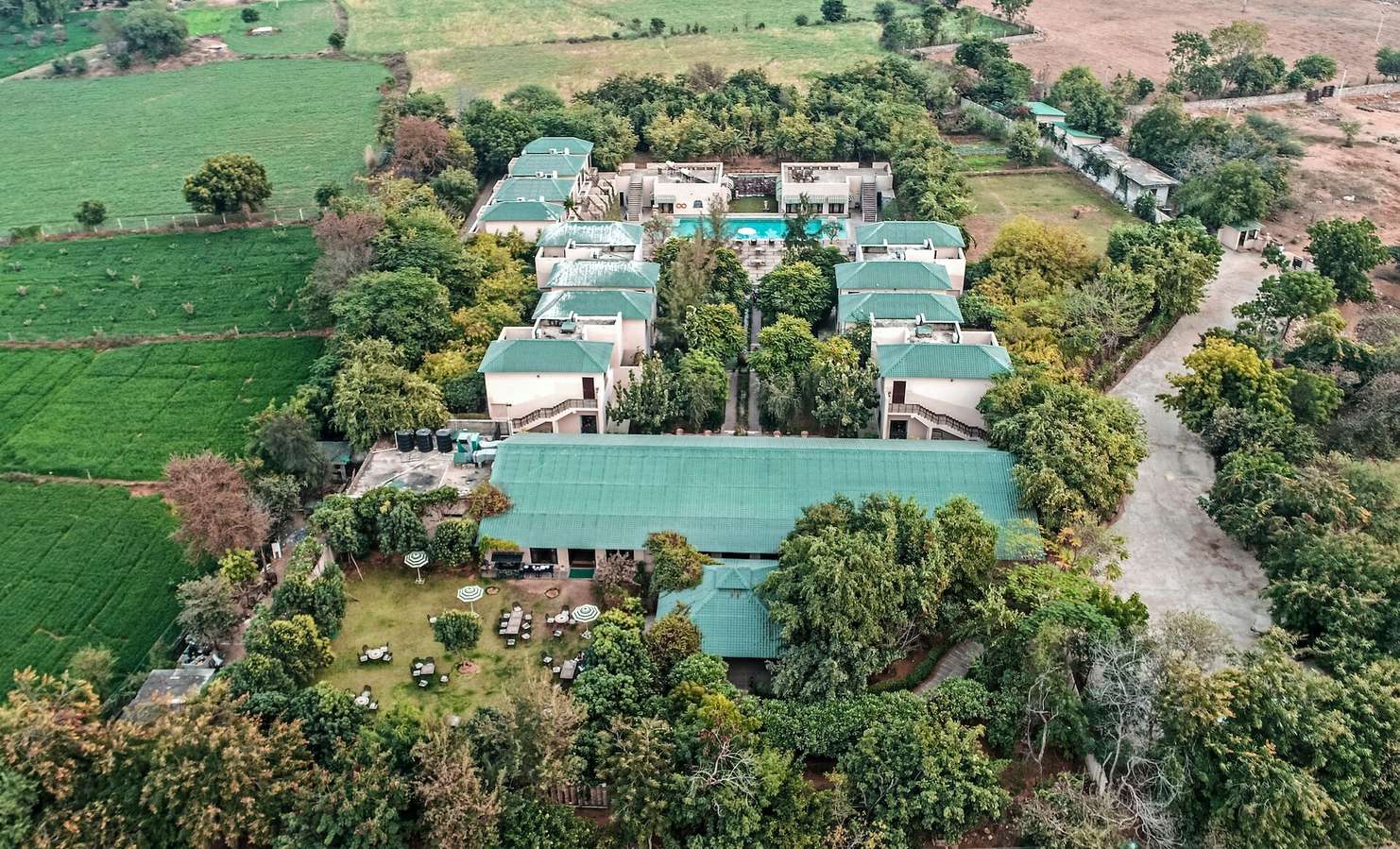 Aerial view of the property