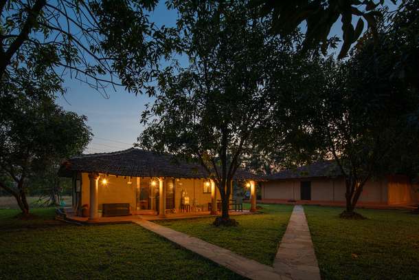Exterior view of the homestay at night