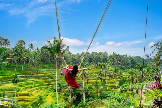 Girl enjoying Bali Swing, Bali