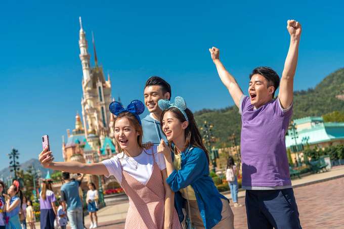 Tourist enjoying in Hong Kong Disneyland