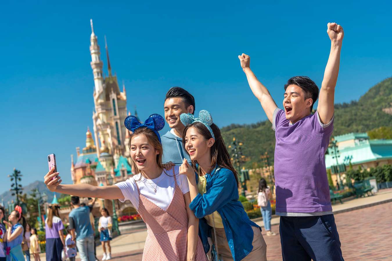 Tourist enjoying in Hong Kong Disneyland