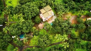 Aerial view of the bungalow 