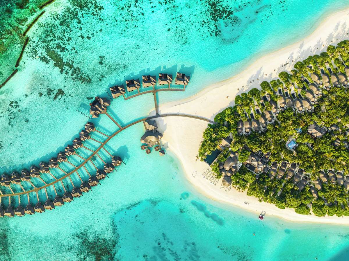 Aerial view of Sun Siyam Iru Fushi