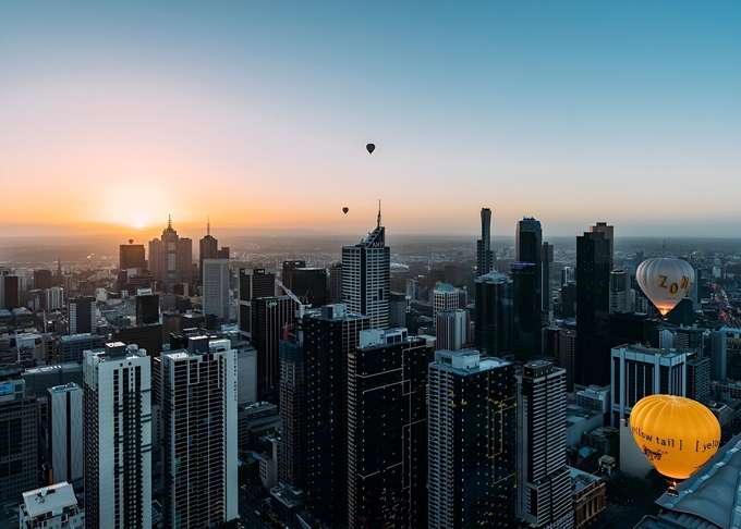 Soar above the Melbourne skyline on the Hot Air Balloon Ride