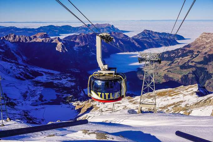 Experience the world's first rotating cable car at Mt. Titlis