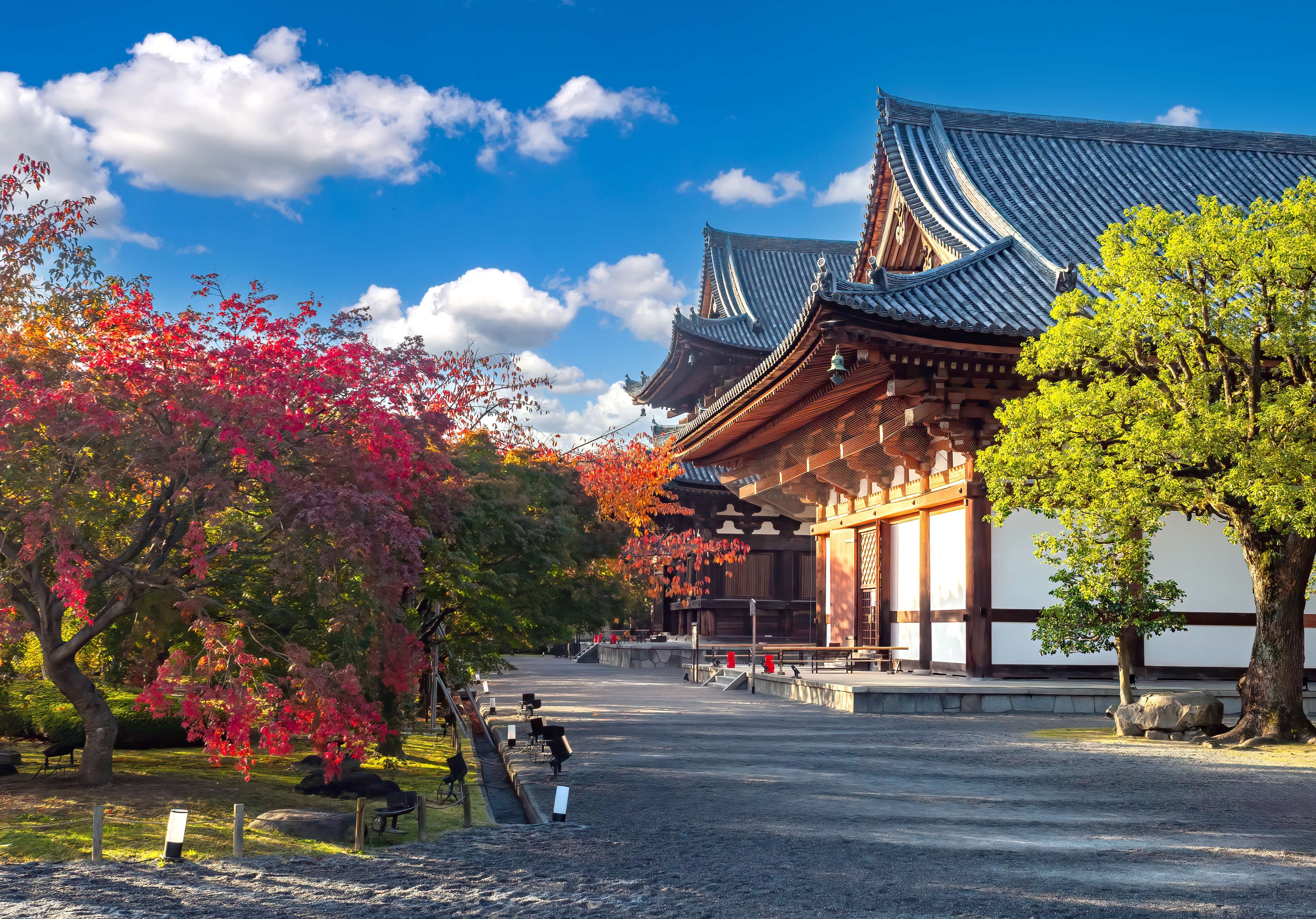 Buddhist style buildings in Kyoto