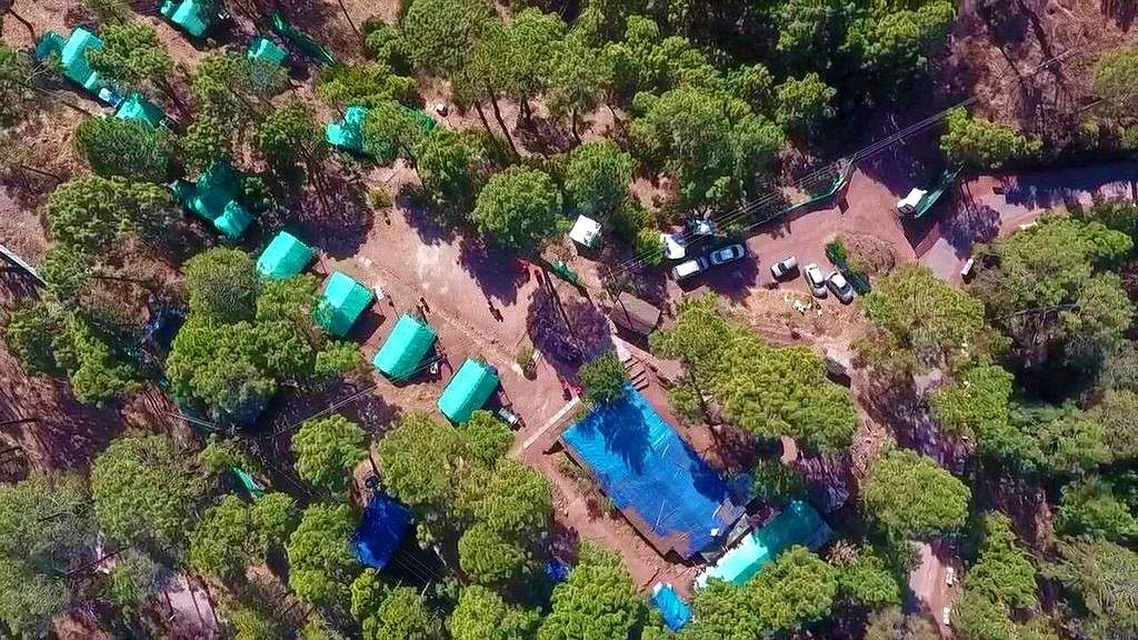 Aerial view of camp