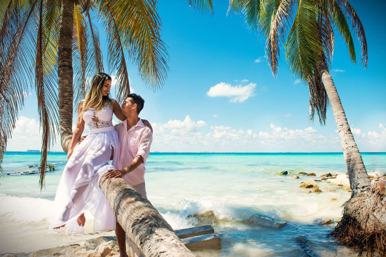 Romantic couple in Mauritius