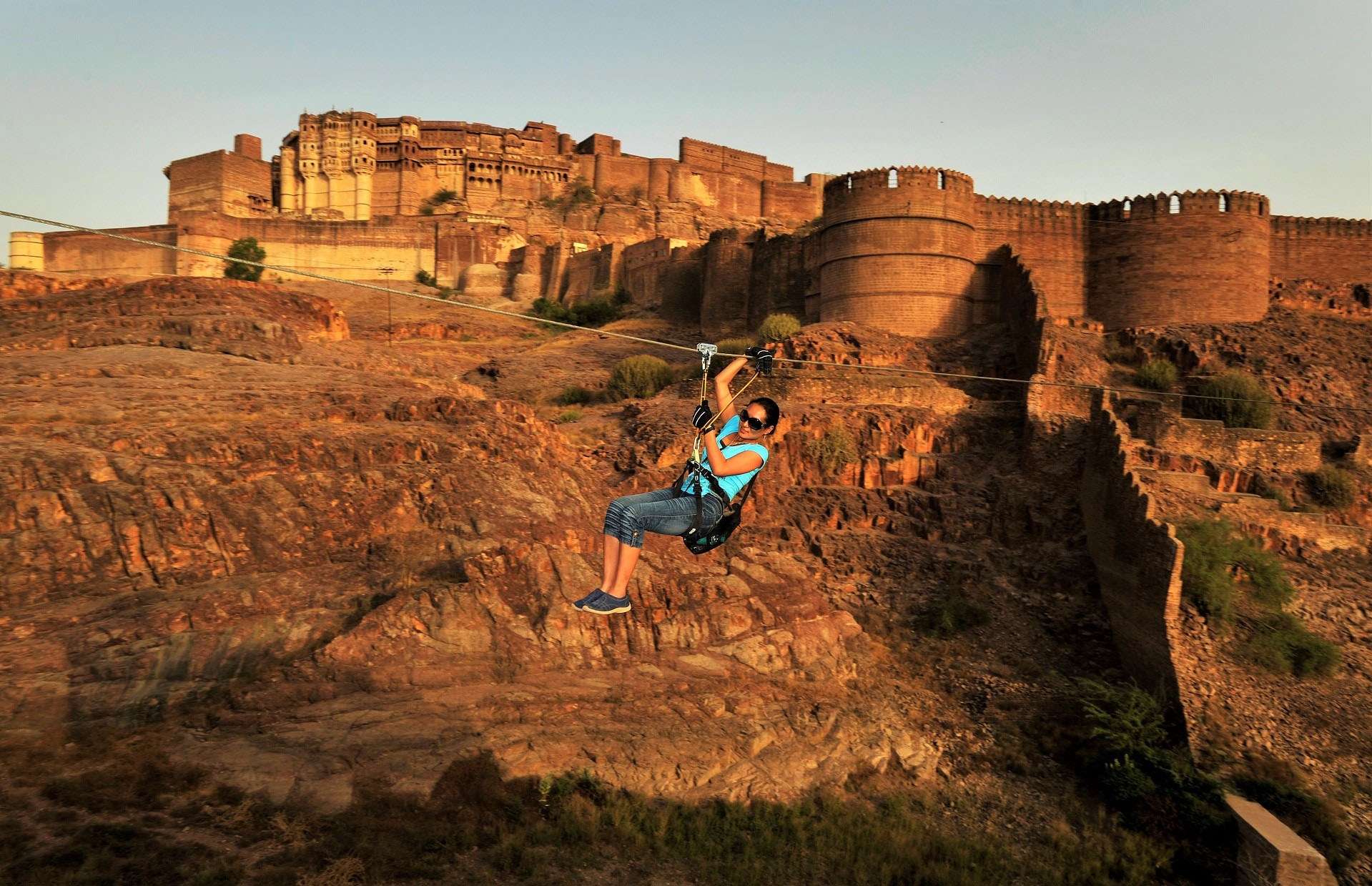 Flying Fox Adventure at Neemrana Fort Palace