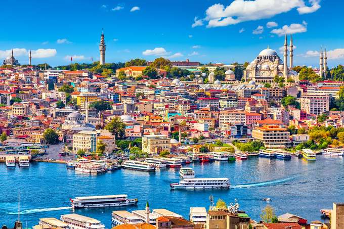 Witness Istanbul's skyline from a river cruise on Bosphorus