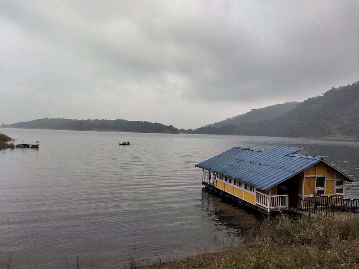 In the stunning blue waters of Umiam Lake sits a boathouse