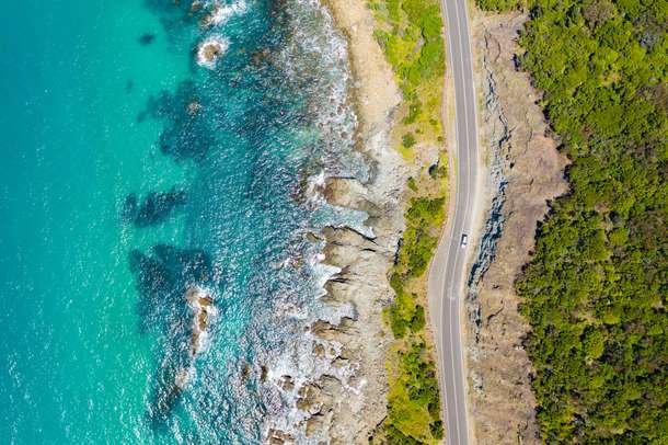 Aerial view of Great Ocean Road