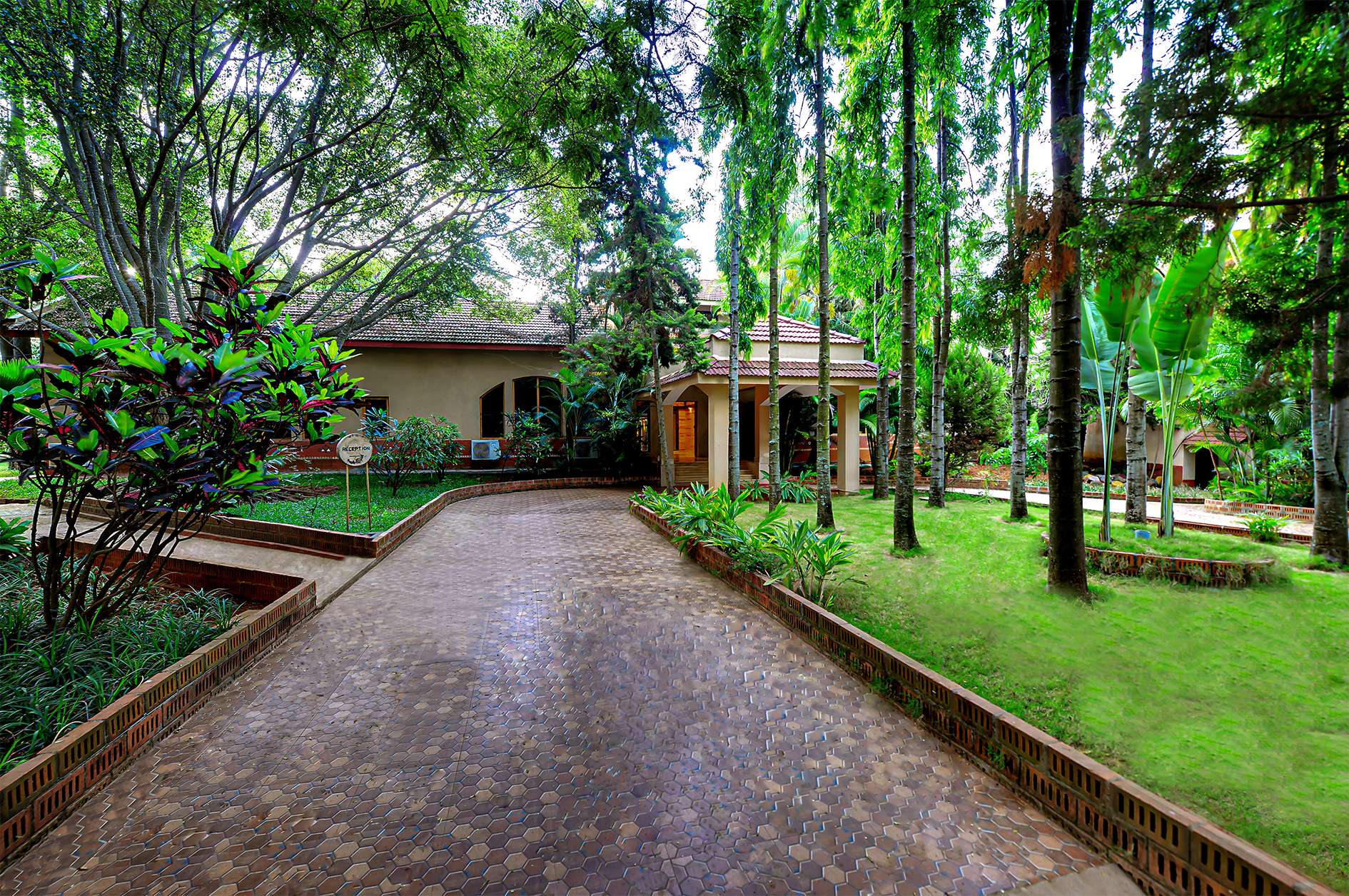 Step into luxury at the grand entrance of Gold Coin Resort