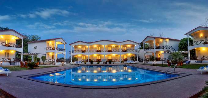 Exterior view of the resort from the swimming pool