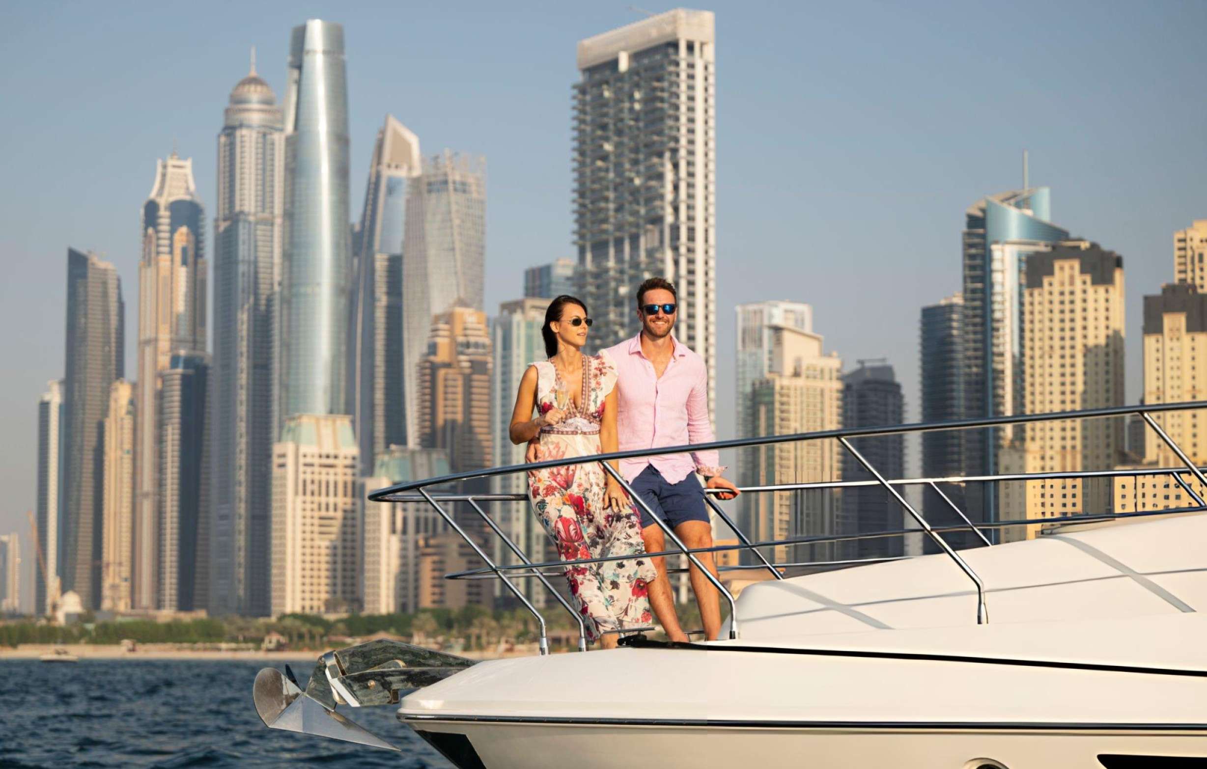 Couple spending time in Luxury Yacht