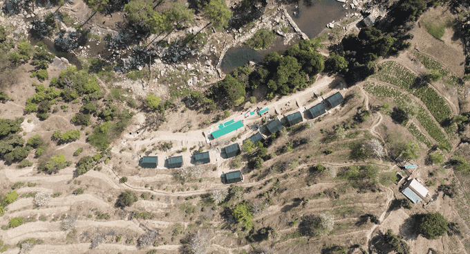 Aerial View of Campsite