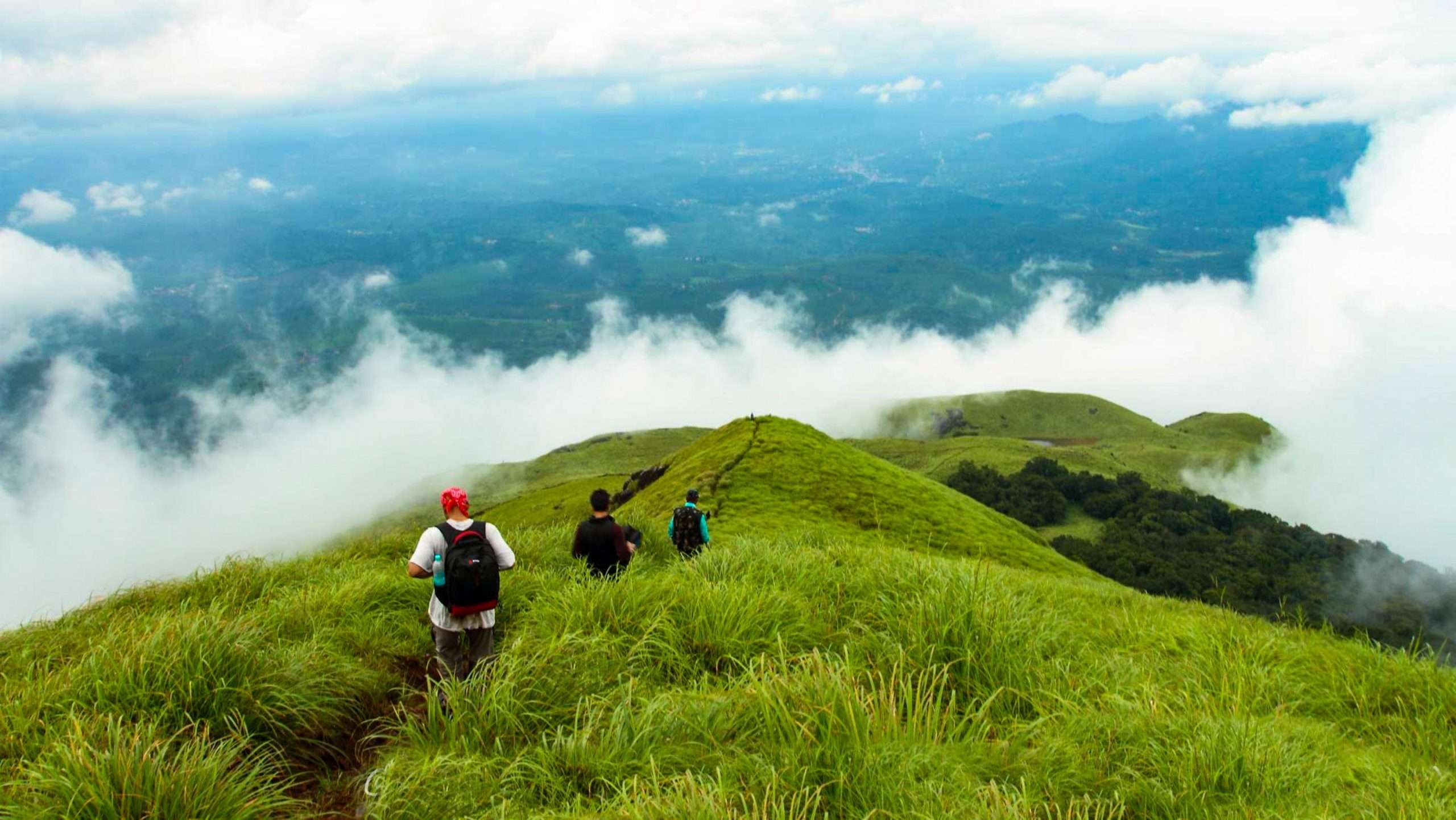 Chembra Peak with a height of 2,100 m in Wayanad