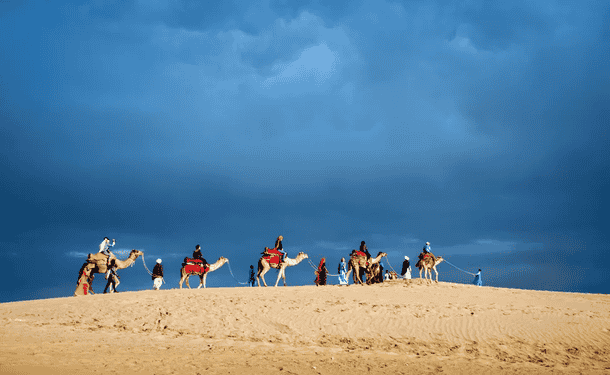 Get thrilling camel rides in the desert