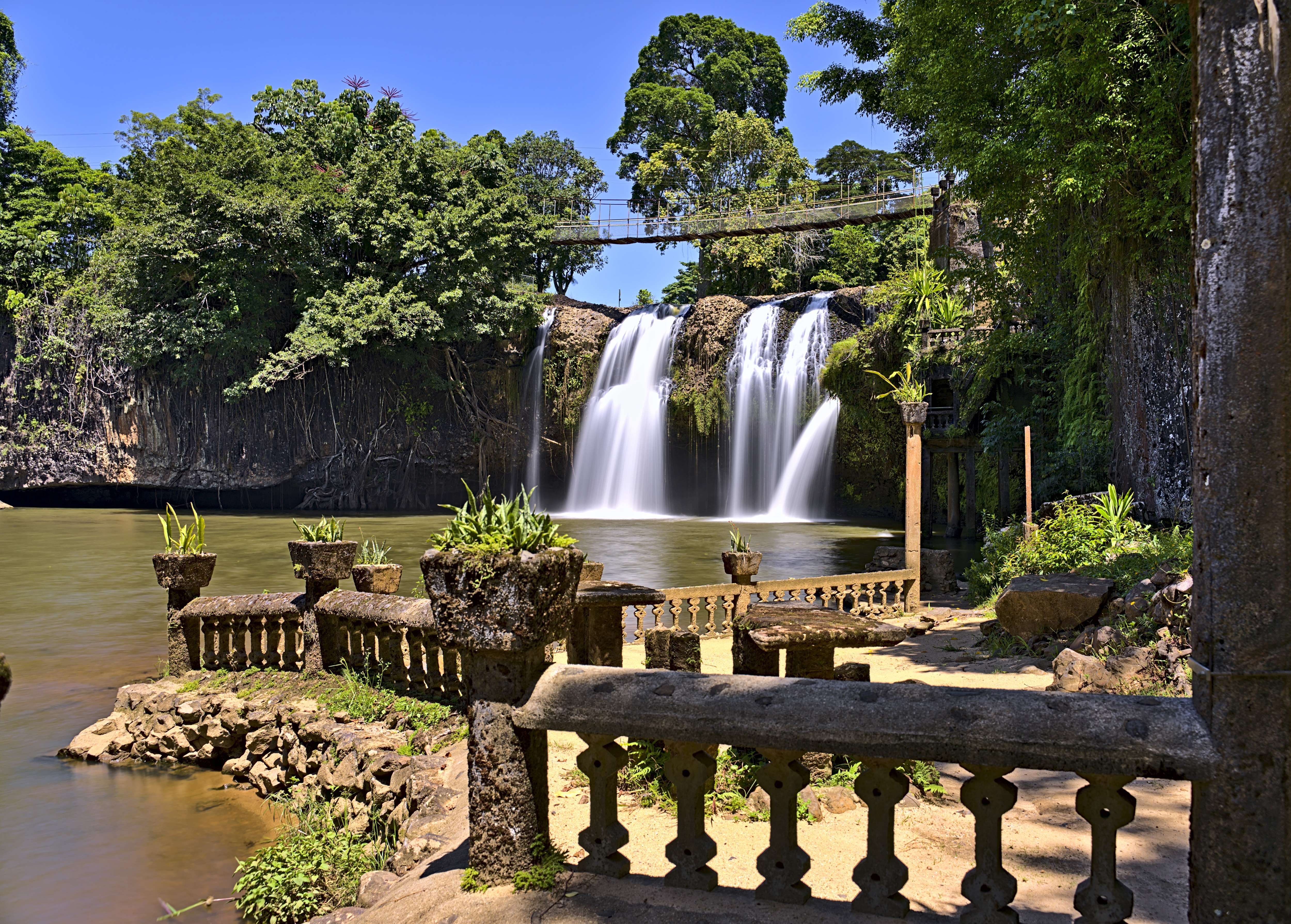 Get mesmerized by the beautiful the waterfall in the park
