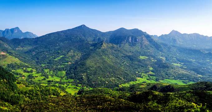 Panoramic view of the Knuckles mountains