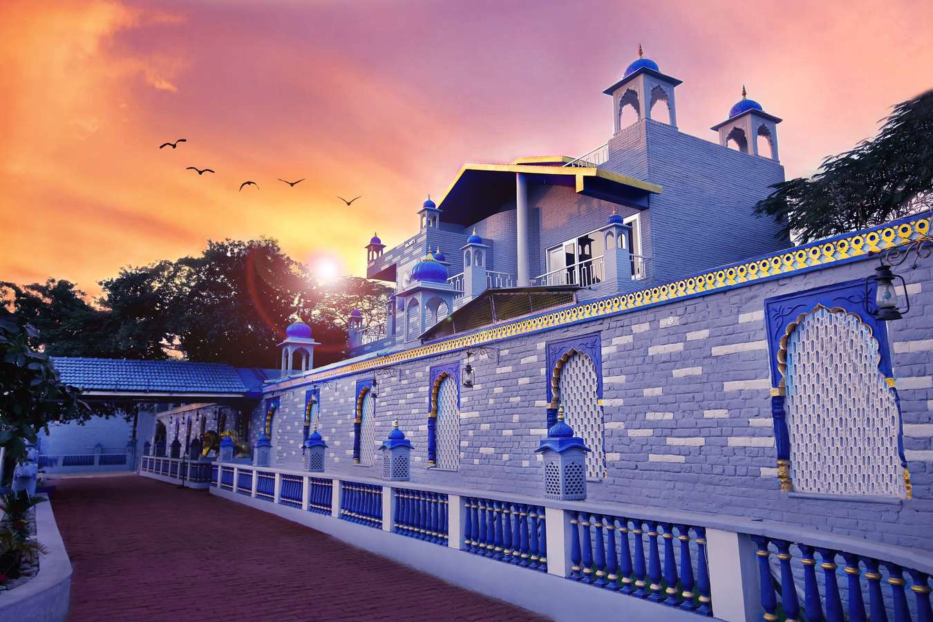 Side view of the resort