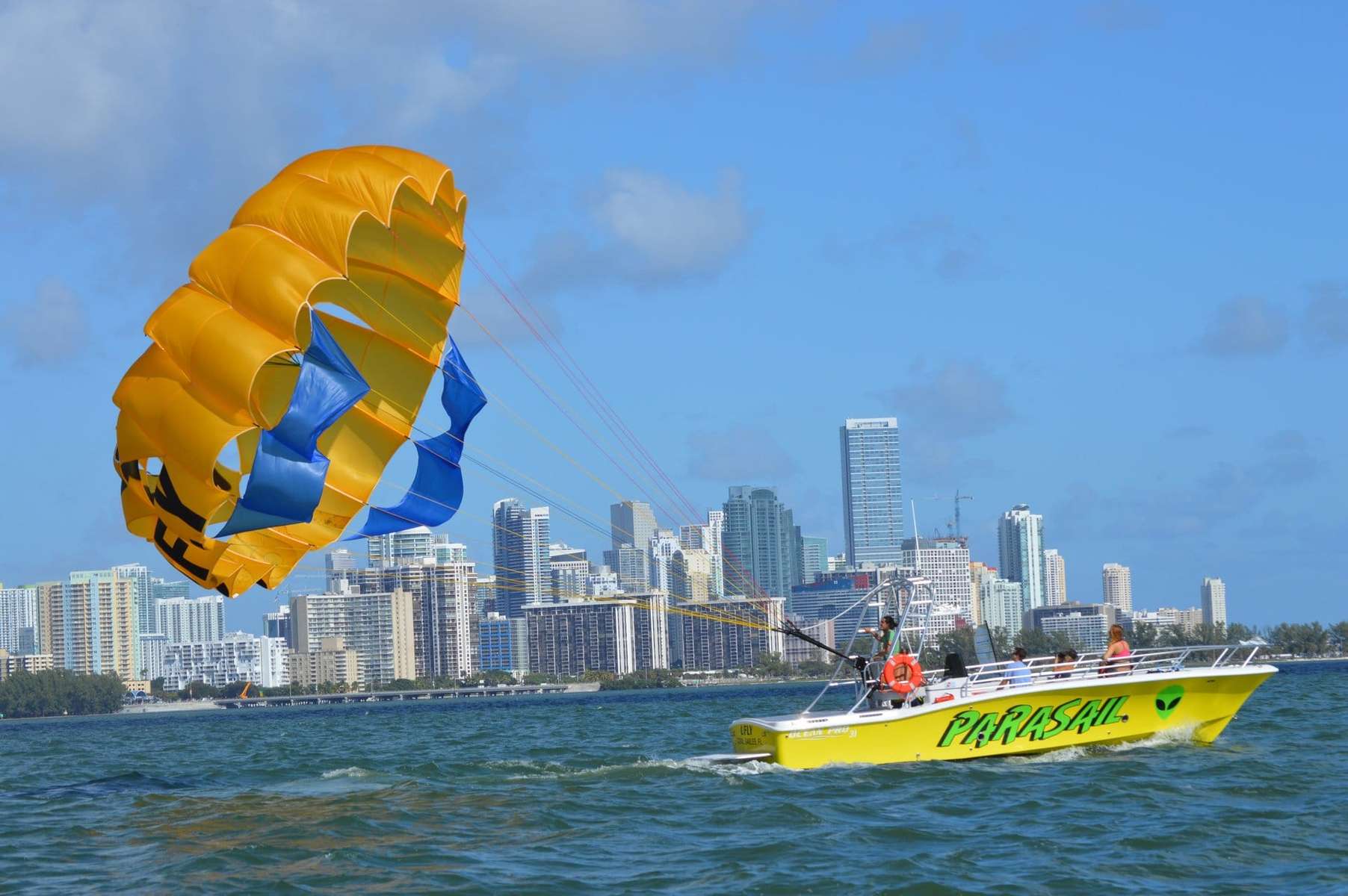 Parasailing in Biscayne Bay Miami Florida Image