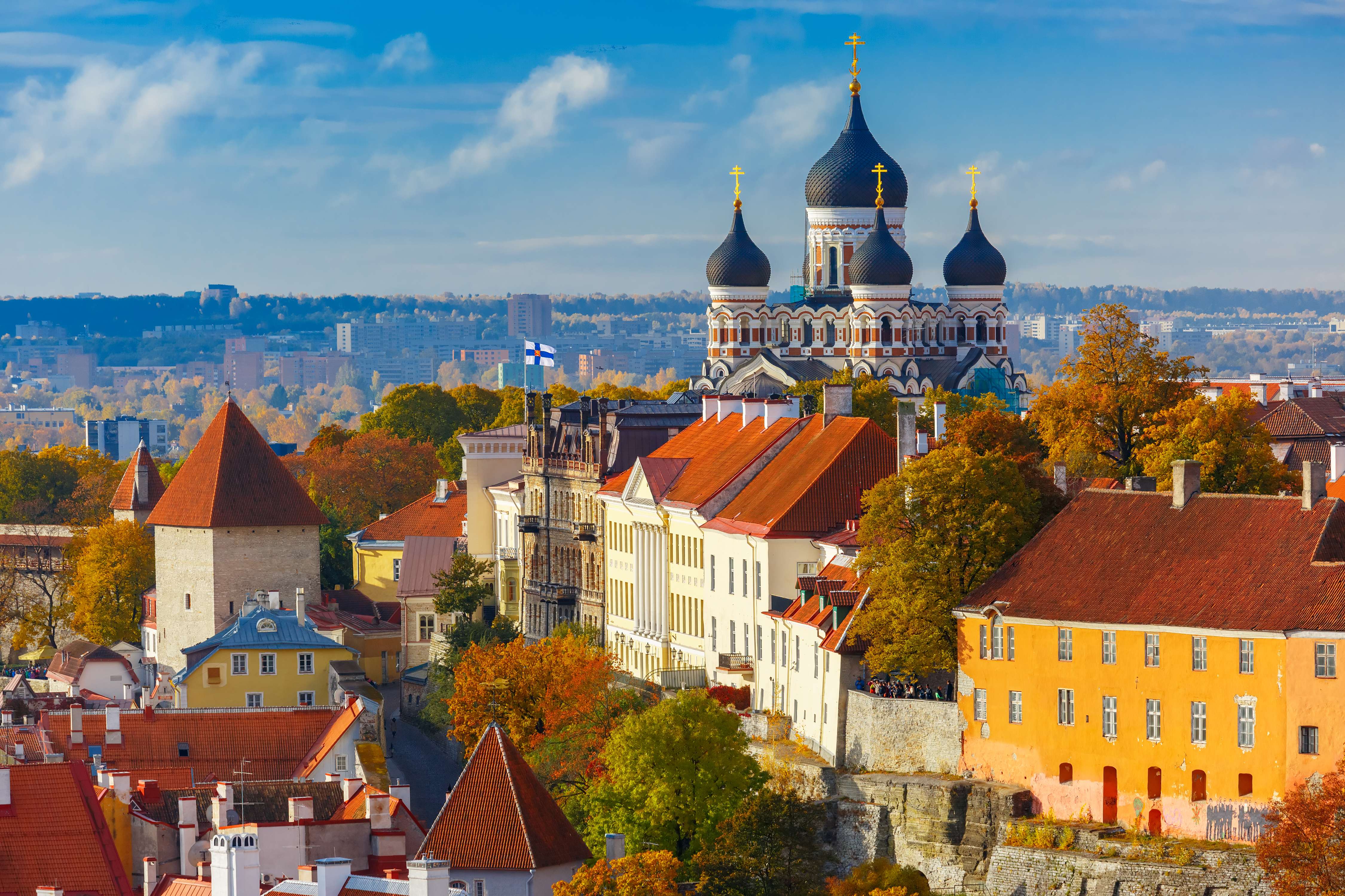 Marvel at the stunning skyline of Tallin in Estonia