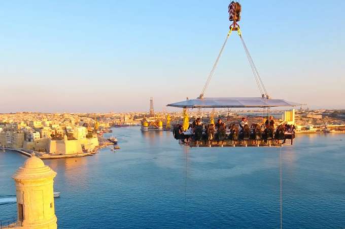 Relish world class cuisines while floating 50 meters above the ground