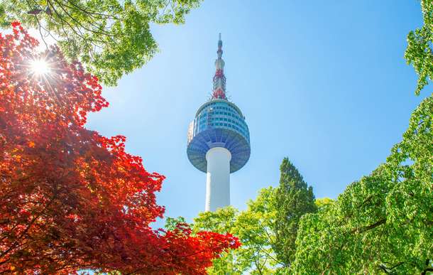 Explore the breathtaking views at N Seoul Tower, Seoul's iconic landmark