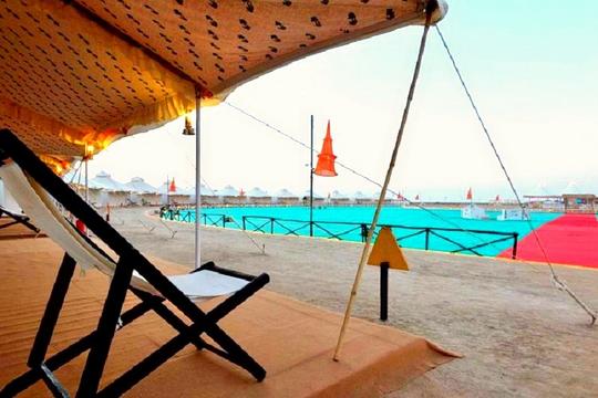 Camping at White Rann of Kutch in Gujarat Image