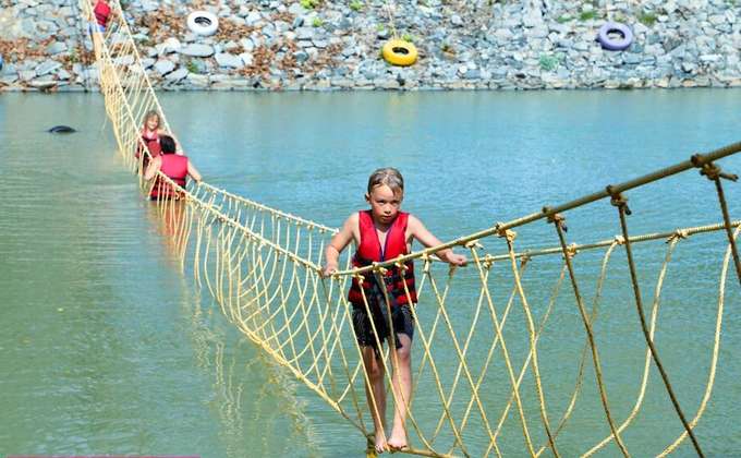 Partake in fun river crossing